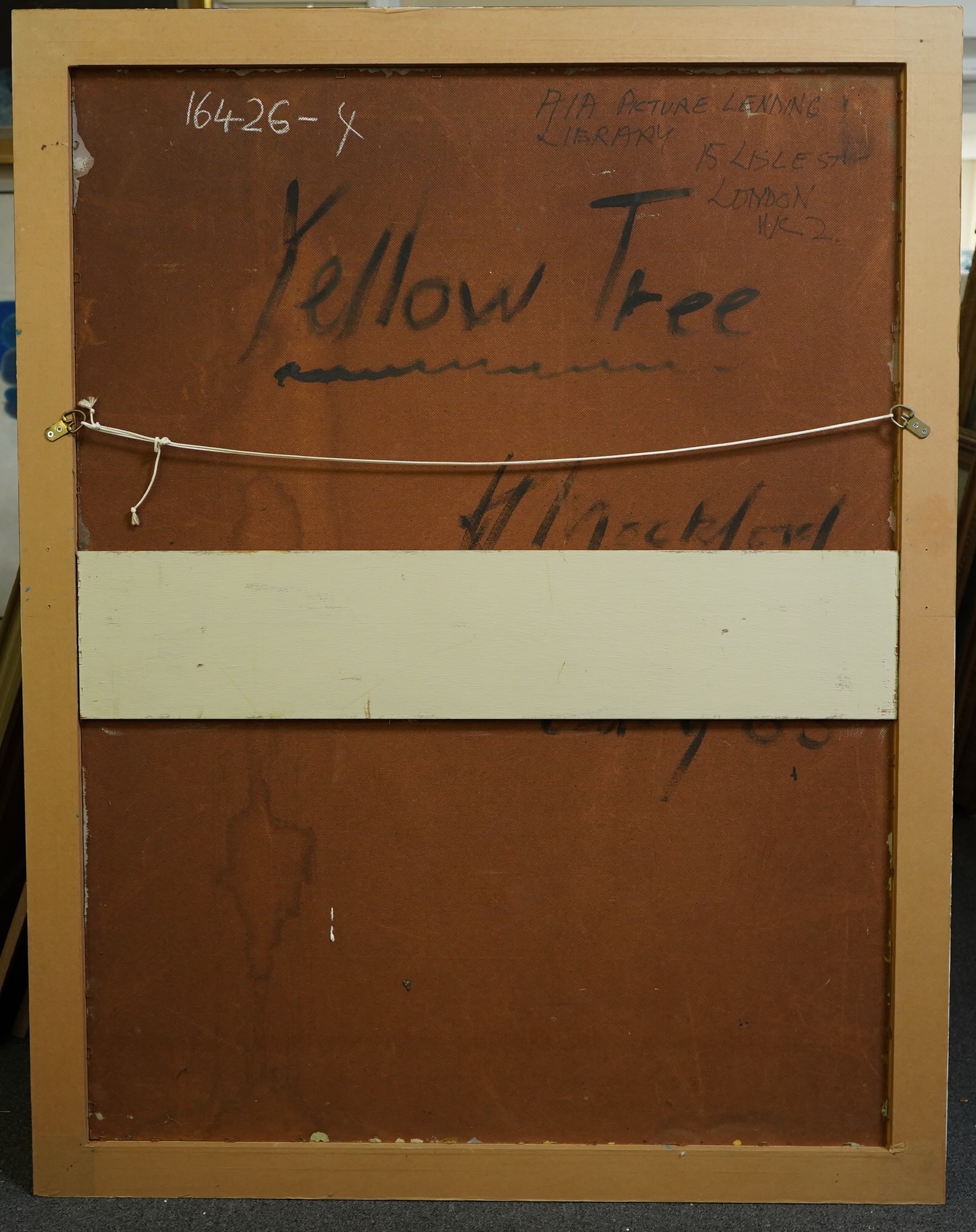 Harold Mockford (English, 1932-2023), oil on board, 'Yellow Tree', signed and titled verso, 121 x 91cm. Condition - fair to good